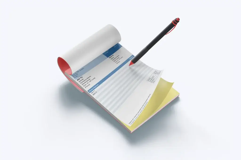 Receipt books, Invoice books, Delivery books