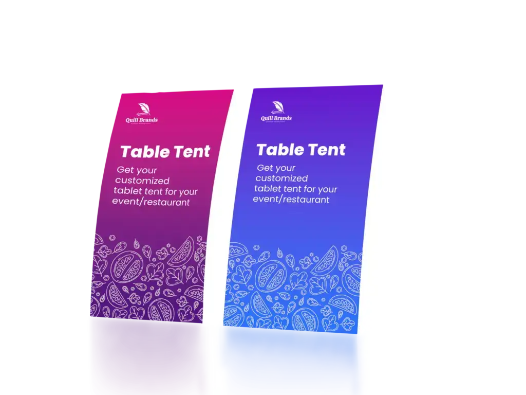Table Tents & Tent Cards: Printing & Design for Eye-Catching Displays - Quill brands