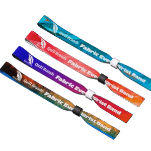 full colour branded fabric event wristbands