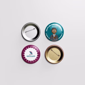Full color button badges with pin-back for promotions